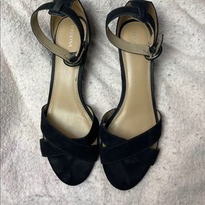 Faux Suede Black Size 11 Platform Heels